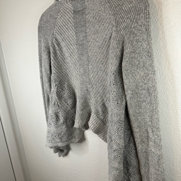 MOTH Anthropologie Open Front Cascade Drape Cardigan Sweater Gray Womens Small - Picture 9 of 9